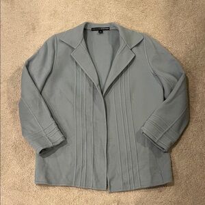 Women's Gray blue 100% wool Jacket. No pockets or buttons